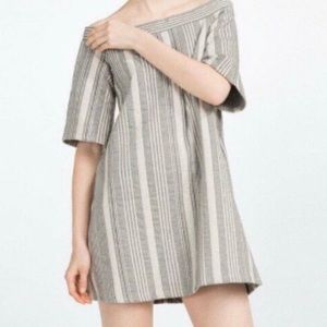 Zara Off the Shoulder Short Sleeve Mini Dress Size S